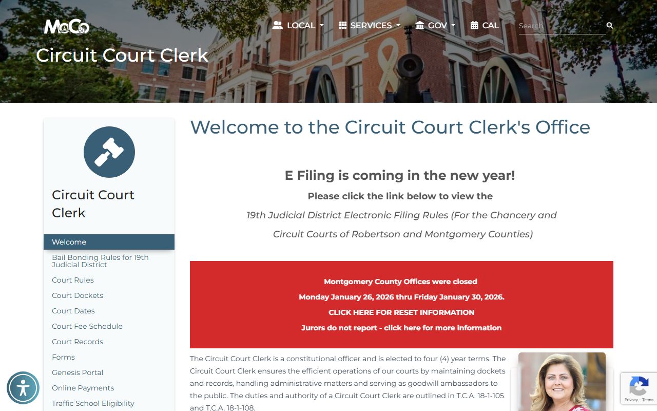 Clarksville court records at Montgomery County Circuit Court