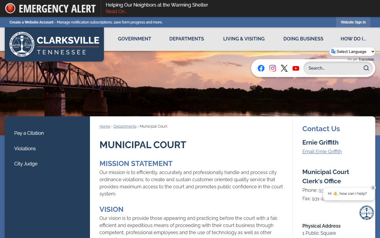 Clarksville court records at Municipal Court